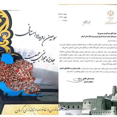 مدیرعامل توزیع برق شمال کرمان برگزیده «جایزه جوانی جمعیت» در سومین رویداد استانی